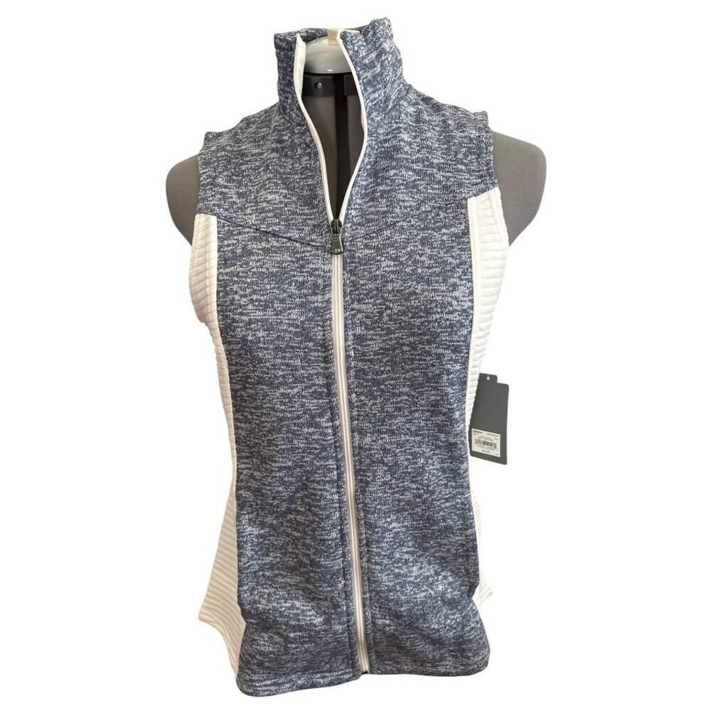 Tek Gear Womens Elements Series Zip-Front Sleeveless Vest Medium Blue/White